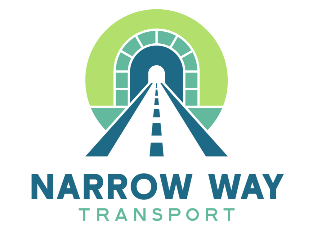 Heavy-duty Narrow Way Transport commercial hot-shot truck hauling expedited cargo at night